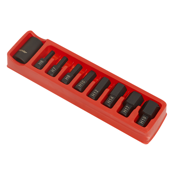 Sealey Impact Hex Bit & Holder Set 9pc 1/2"Sq Drive AK5609 Sealey - Dynamic Drive