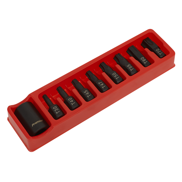 Sealey Impact TRX-Star* Bit & Holder Set 9pc 1/2"Sq Drive AK5610 Sealey - Dynamic Drive