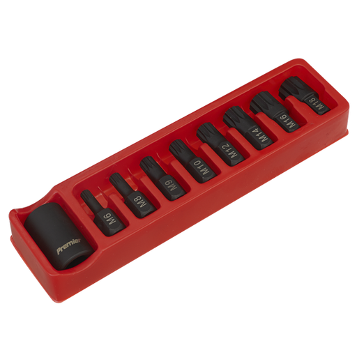 Sealey Impact Spline Bit & Holder Set 9pc 1/2"Sq Drive AK5611 Sealey - Dynamic Drive