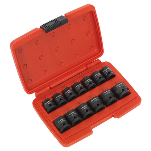 Sealey Impact Socket Set 13pc 1/2"Sq Drive Low Profile Metric AK5613LP Sealey - Dynamic Drive