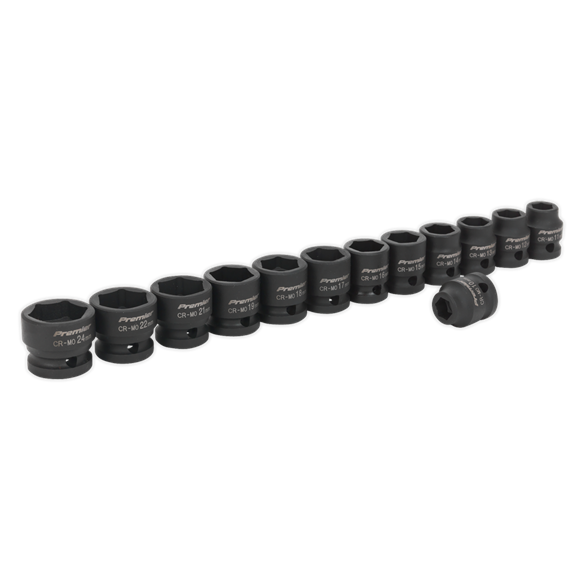 Sealey Impact Socket Set 13pc 1/2"Sq Drive Low Profile Metric AK5613LP Sealey - Dynamic Drive