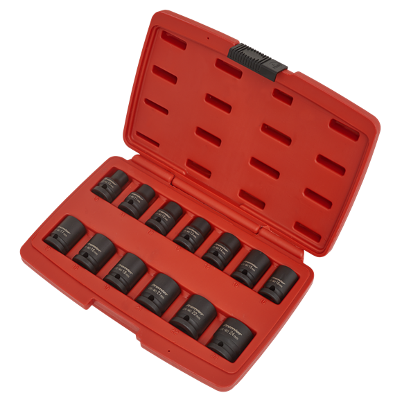 Sealey Impact Socket Set 13pc 1/2"Sq Drive 12-Point AK5614M Sealey - Dynamic Drive
