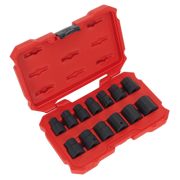 Sealey Impact Socket Set 13pc 1/2"Sq Drive Lock-Onï 6pt Metric AK5616M Sealey - Dynamic Drive