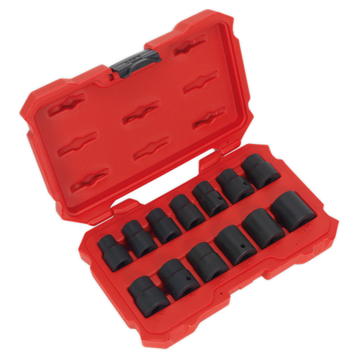 Sealey Impact Socket Set 13pc 1/2"Sq Drive Lock-Onï 6pt Metric AK5616M Sealey - Dynamic Drive