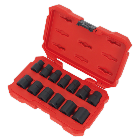 Sealey Impact Socket Set 13pc 1/2"Sq Drive Lock-Onï 6pt Metric AK5616M Sealey - Dynamic Drive