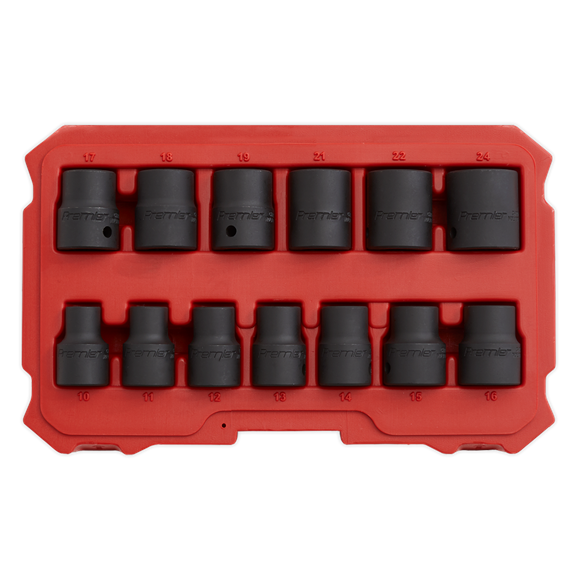 Sealey Impact Socket Set 13pc 1/2"Sq Drive Lock-Onï 6pt Metric AK5616M Sealey - Dynamic Drive