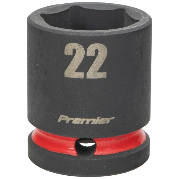 Sealey 1/2"Dr Impact Socket 22mm (Red Coded Ring)
