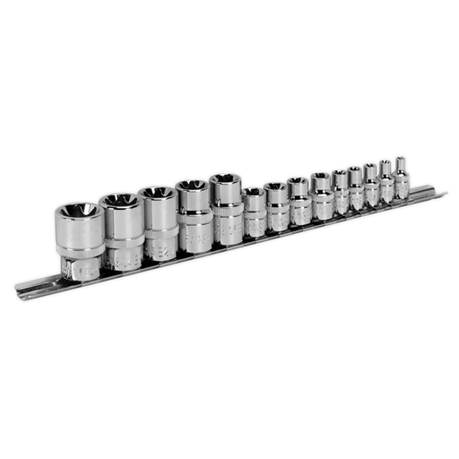 Sealey TRX-Star* Socket Set 14pc 1/4" 3/8" & 1/2"Sq Drive E4-E24 AK618 Sealey - Dynamic Drive