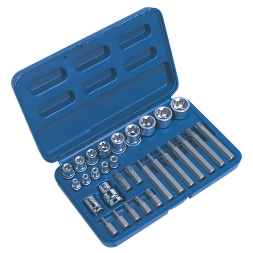 Sealey TRX-Star* Socket & Bit Set 30pc 1/4" 3/8" & 1/2"Sq Drive AK619 Sealey - Dynamic Drive