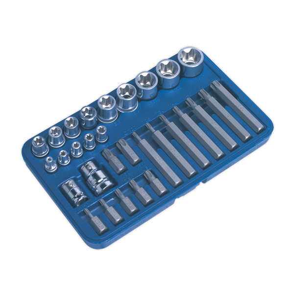 Sealey TRX-Star* Socket & Bit Set 30pc 1/4" 3/8" & 1/2"Sq Drive AK619 Sealey - Dynamic Drive