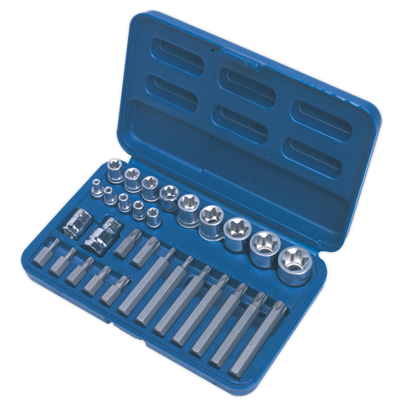 Sealey TRX-Star* Socket & Bit Set 30pc 1/4" 3/8" & 1/2"Sq Drive AK619 Sealey - Dynamic Drive