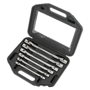 Sealey Double Flexi-Head Socket Spanner Set 6pc Fully Polished Metric AK635 Sealey - Dynamic Drive