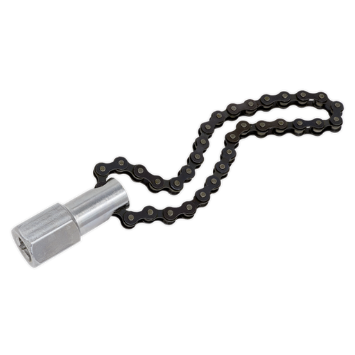 Sealey Oil Filter Chain Wrench 135mm Capacity 1/2"Sq Drive AK641 Sealey - Dynamic Drive