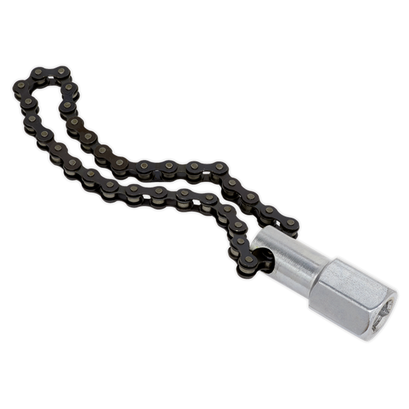 Sealey Oil Filter Chain Wrench 135mm Capacity 1/2"Sq Drive AK641 Sealey - Dynamic Drive