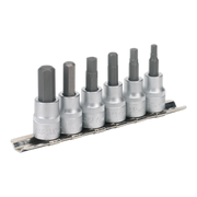 Sealey Hex Key Socket Bit Set 6pc 3/8"Sq Drive Metric AK656 Sealey - Dynamic Drive