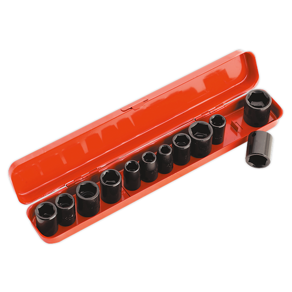 Sealey Impact Socket Set 12pc 3/8"Sq Drive Metric/Imperial AK682 Sealey - Dynamic Drive