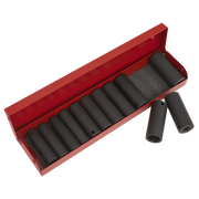 Sealey Impact Socket Set 12pc Deep 3/8"Sq Drive Metric/Imperial AK683 Sealey - Dynamic Drive