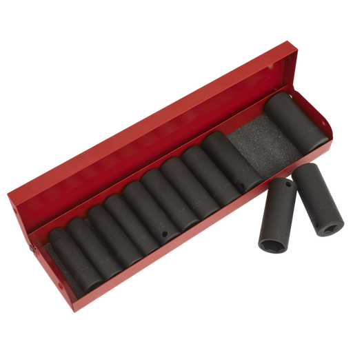 Sealey Impact Socket Set 12pc Deep 3/8"Sq Drive Metric/Imperial AK683 Sealey - Dynamic Drive