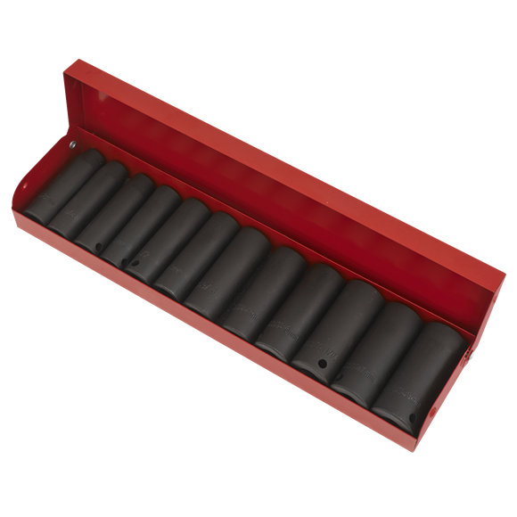 Sealey Impact Socket Set 12pc Deep 3/8"Sq Drive Metric/Imperial AK683 Sealey - Dynamic Drive