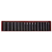 Sealey Impact Socket Set 16pc Deep 1/2"Sq Drive Metric/Imperial AK685 Sealey - Dynamic Drive