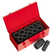 Impact Socket Set 13Pc Deep 3/4Inchsq Drive Metric/Im Sealey  - Dynamic Drive