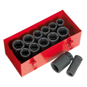 Impact Socket Set 13Pc Deep 3/4Inchsq Drive Metric/Im Sealey  - Dynamic Drive