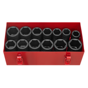 Sealey Impact Socket Set 13pc Deep 3/4"Sq Drive Metric/Imperial AK687 Sealey - Dynamic Drive