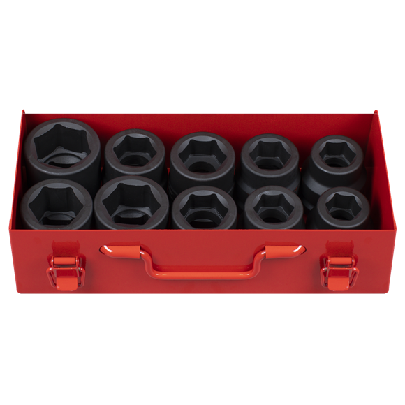Sealey Impact Socket Set 10pc 1"Sq Drive Metric/Imperial AK688 Sealey - Dynamic Drive
