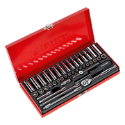 Sealey Socket Set 41pc 1/4"Sq Drive 6pt WallDrive Metric/Imperial AK690 Sealey - Dynamic Drive