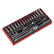 Sealey Socket Set 41pc 1/4"Sq Drive 6pt WallDrive Metric/Imperial AK690 Sealey - Dynamic Drive