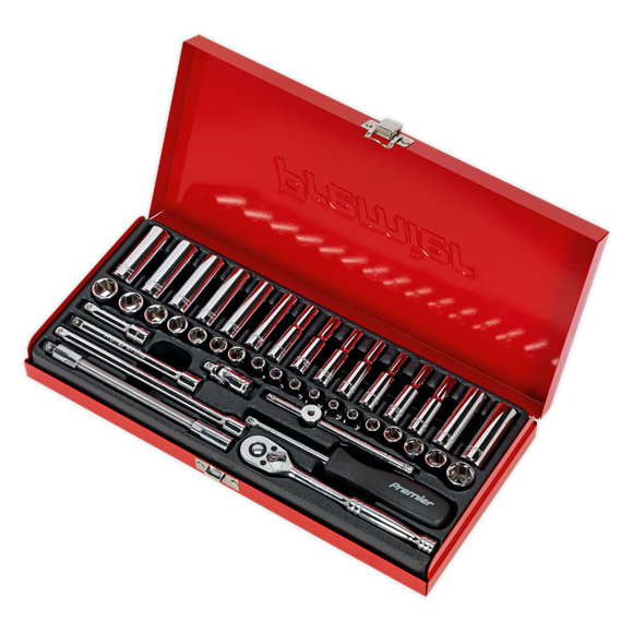 Sealey Socket Set 41pc 1/4"Sq Drive 6pt WallDrive Metric/Imperial AK690 Sealey - Dynamic Drive