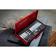 Sealey Socket Set 45pc 3/8"Sq Drive 6pt WallDrive Metric/Imperial AK692 Sealey - Dynamic Drive