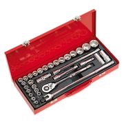 Sealey Socket Set 32pc 1/2"Sq Drive 6pt WallDrive Metric/Imperial AK693 Sealey - Dynamic Drive