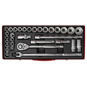 Sealey Socket Set 32pc 1/2"Sq Drive 6pt WallDrive Metric/Imperial AK693 Sealey - Dynamic Drive