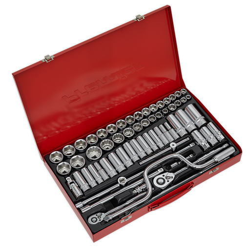 Sealey Socket Set 64pc 3/8" & 1/2"Sq Drive 6pt WallDrive Metric/Imperial Sealey - Dynamic Drive