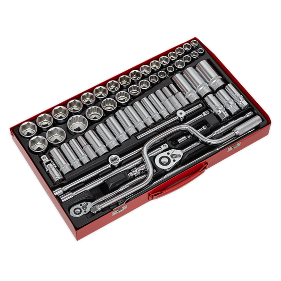 Sealey Socket Set 64pc 3/8" & 1/2"Sq Drive 6pt WallDrive Metric/Imperial Sealey - Dynamic Drive