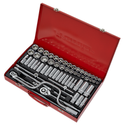 Sealey Socket Set 64pc 3/8" & 1/2"Sq Drive 6pt WallDrive Metric/Imperial Sealey - Dynamic Drive