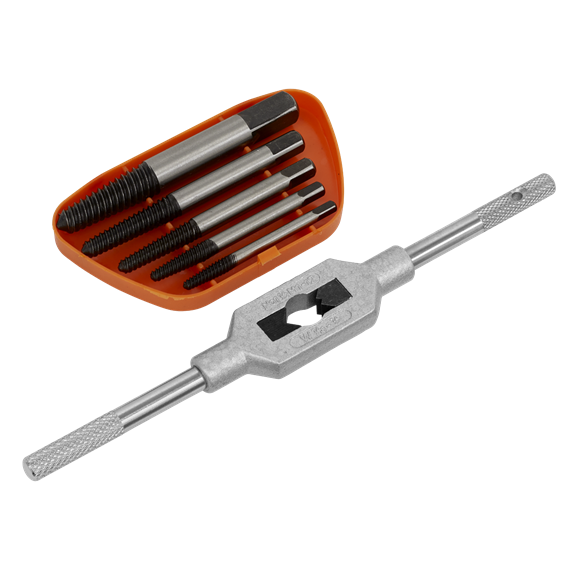 Sealey Screw Extractor Set with Wrench 6pc Helix Type AK721 Sealey - Dynamic Drive