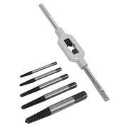 Sealey Screw Extractor Set with Wrench 6pc Helix Type AK721 Sealey - Dynamic Drive