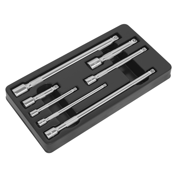 Sealey Wobble/Rigid Extension Bar Set 7pc 1/4" 3/8" & 1/2"Sq Drive AK770 Sealey - Dynamic Drive