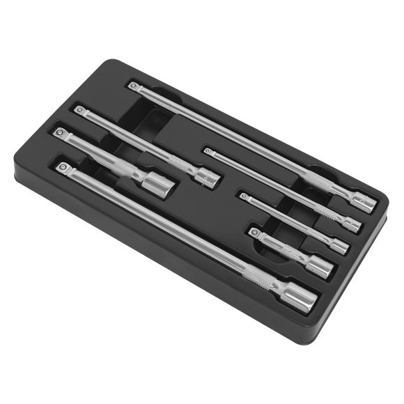 Sealey Wobble/Rigid Extension Bar Set 7pc 1/4" 3/8" & 1/2"Sq Drive AK770 Sealey - Dynamic Drive