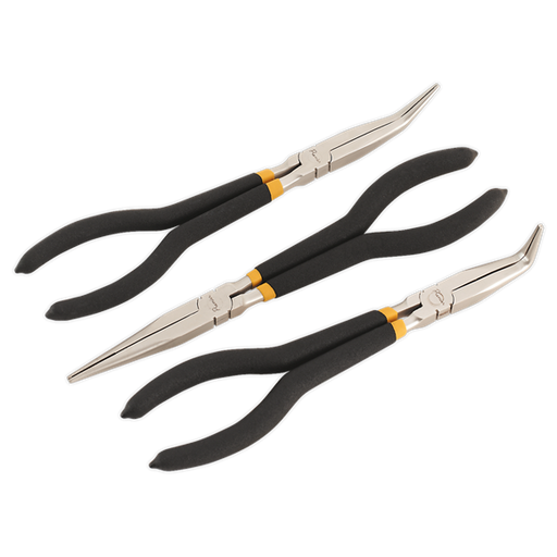 Sealey Needle Nose Pliers Set 3pc 280mm Ni-Fe Finish AK930 Sealey - Dynamic Drive
