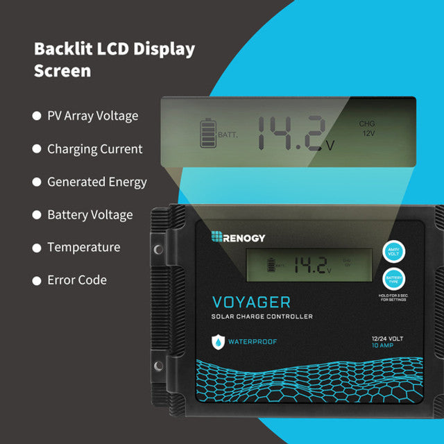 Renogy Voyager 20A PWM Waterproof Solar Charge Controller Dyna-mo Solar - Dynamic Drive