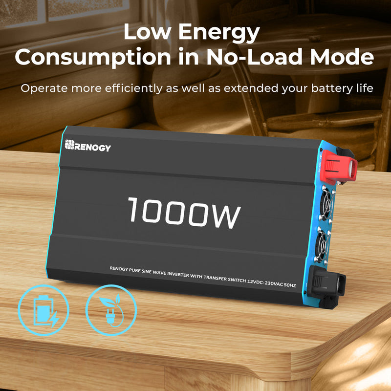 Renogy 1000W 12V to 230V/240V Pure Sine Wave Inverter with English Standard Socket Dyna-mo Solar - Dynamic Drive