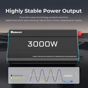 Renogy 3000W 12V to 230V/240V Pure Sine Wave Inverter With English Standard Socket Dyna-mo Solar - Dynamic Drive