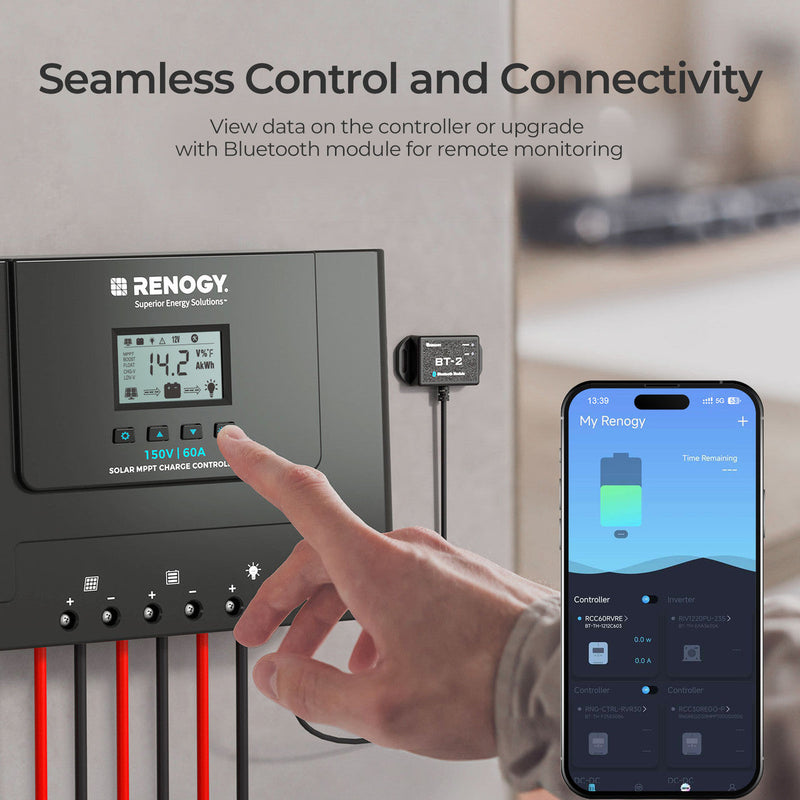 Renogy Rover Lite 12V/ 24V/ 36V/ 48V 60A MPPT Solar Charge Controller Dyna-mo Solar - Dynamic Drive