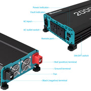 Renogy 2000W 12V Pure Sine Wave Inverter With English Standard Socket Dyna-mo Solar - Dynamic Drive
