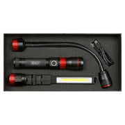 Sealey Interchangeable 3-In-1 COB LED Inspection Light Rechargeable LED0131R Sealey - Dynamic Drive