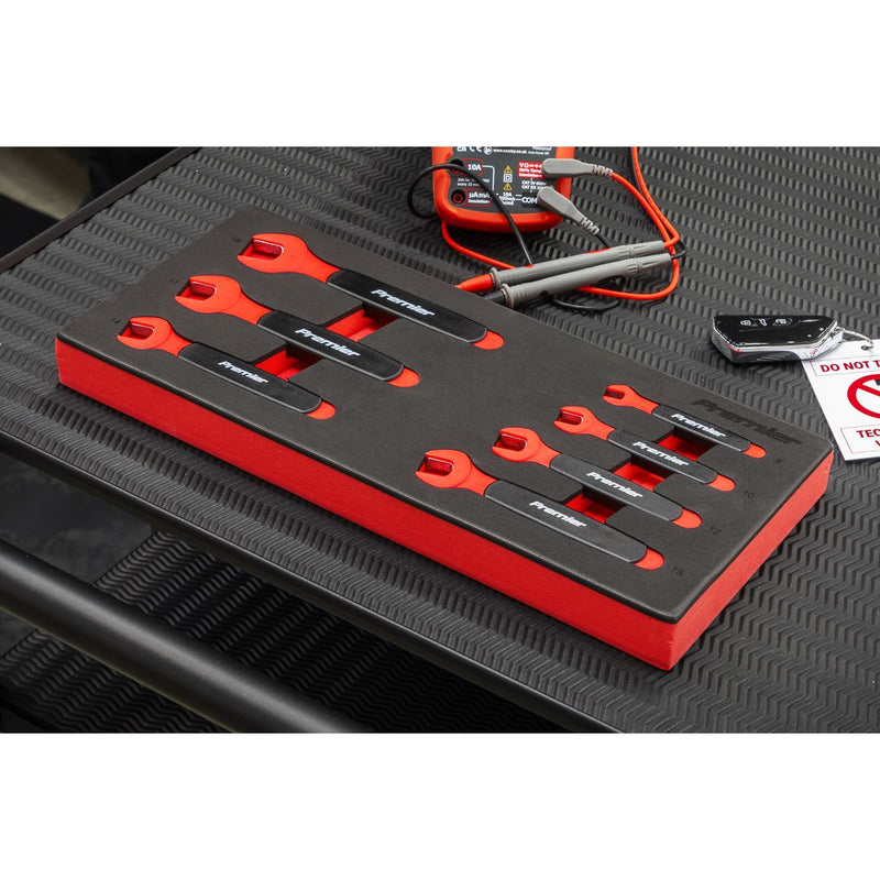 Premier Insulated Open-End Spanner Set with Tool Tray 7pc - VDE Approved Sealey Premier - Dynamic Drive