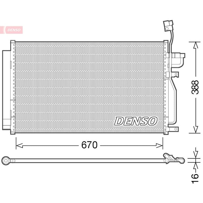 Denso Air Conditioning Condenser fits Chevrolet Captiva 2006-2009 2.0